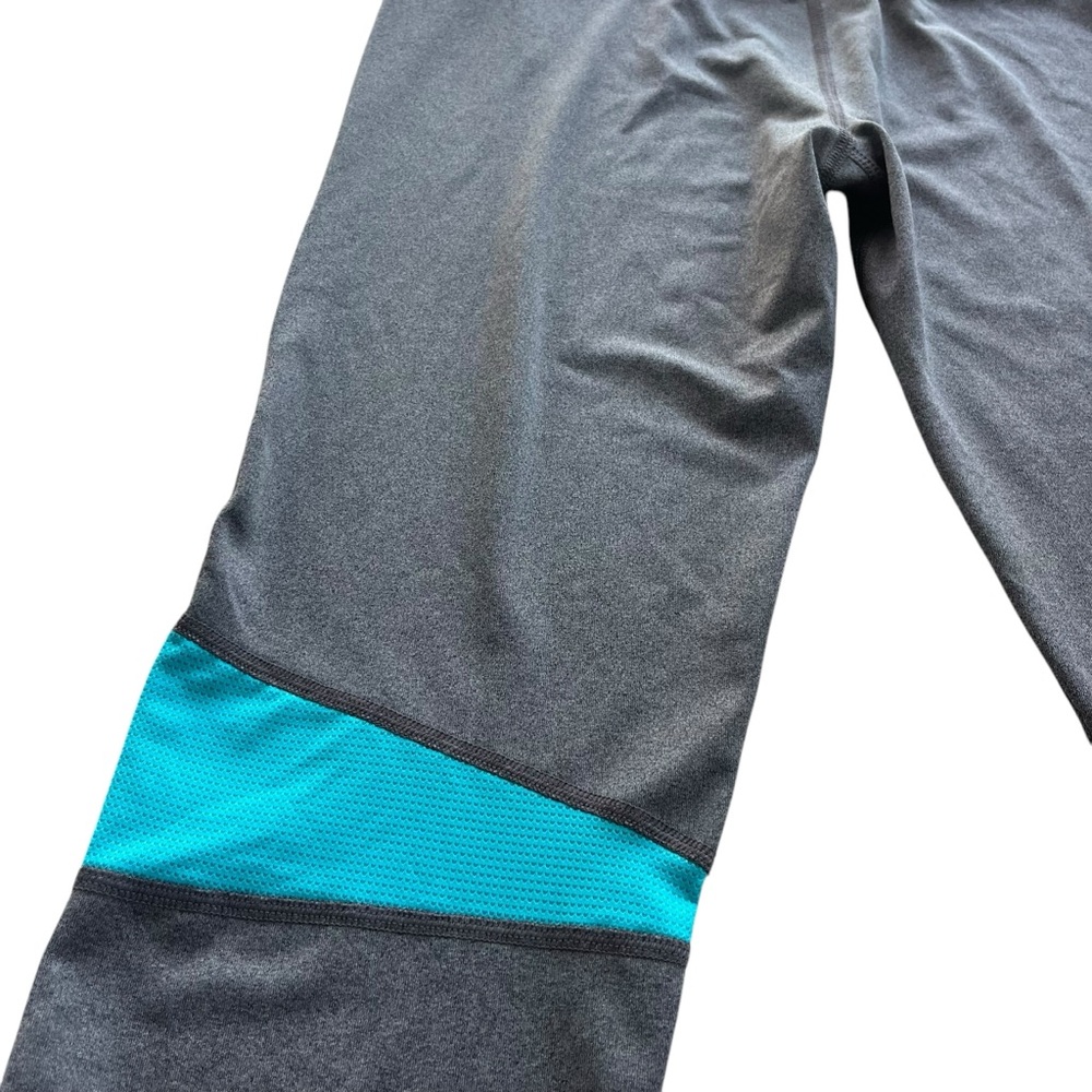 Under Armour Girl’s L Gray Teal Mesh Elastic Waistband Athletic Leggings 1263871 - Picture 14 of 16